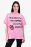 We11done Pink Logo Printed T-Shirt Size XS