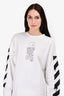 Off-White White Printed Sweater Size M