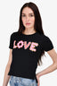 Fendi Black/Pink 'Love' Print T-Shirt Size 36