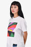 Prada White Graphic Printed T-Shirt Size S