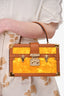 Louis Vuitton Yellow Mother of Pearl/Brown Leather Petite Malle Top Handle Bag with Strap