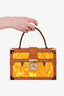 Louis Vuitton Yellow Mother of Pearl/Brown Leather Petite Malle Top Handle Bag with Strap