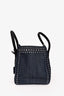 Prada Dark Blue Denim Grommet Embellished 'Twin' Tote with Strap