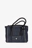 Prada Dark Blue Denim Grommet Embellished 'Twin' Tote with Strap