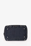Prada Dark Blue Denim Grommet Embellished 'Twin' Tote with Strap