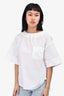 Golden Goose White Short Sleeve Front Pocket Detail Blouse Size XS