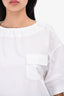 Golden Goose White Short Sleeve Front Pocket Detail Blouse Size XS
