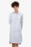 Nili Lotan Blue Dipped Hem Shirt Dress Size XS