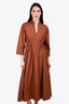Labo.Art Brown 'Aereo' Elasticated Waist V-Neck Maxi Dress Size 0
