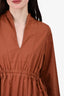 Labo.Art Brown 'Aereo' Elasticated Waist V-Neck Maxi Dress Size 0