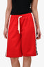 Gucci Red/Cream 'GG' Side Panel Sweat Shorts Size XS Mens