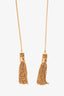 Celine Gold Toned Chain Triomphe Lariat Necklace