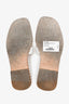 Hermes White Leather Whipstitch Trim Oran Sandals Size 37