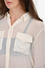 Equipment White Silk Pocket Front Blouse Size XS