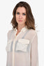 Equipment White Silk Pocket Front Blouse Size XS
