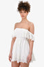 Lovers + Friends White Eyelet Detail Off The Shoulder Mini Dress Size XS