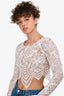For Love & Lemons White Lace Overlay Top Size XS