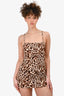 For Love & Lemons Animal Print Sleeveless Slip Mini Dress Size XS