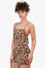 For Love + Lemons Animal Print Sleeveless Slip Mini Dress Size XS