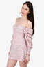 Faithfull The Brand Pink Floral Ruched Mini Dress Size XS