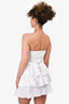 Amanda Uprichard White Strapless Tiered Mini Dress Size S