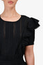 LoveShackFancy Black Ruffle Detail Mini Dress Size XS