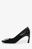 Roger Vivier Black Suede/Patent Heels Size 37