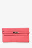 Hermes 2017 Pink Chevre Leather Kelly Classique Wallet