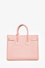 Saint Laurent Blush Leather Small Sac De Jour with Strap
