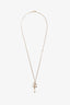 Pre-Loved Chanel™ 2012 Gold Toned 'CC' Faux Pearl Drop Necklace
