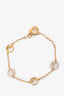 Fendi Gold Toned 'F' Signature Bracelet