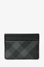 Burberry Black/Grey Check Canvas Card Holder