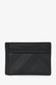 Burberry Black/Grey Check Canvas Card Holder Money Clip