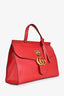 Gucci Red 'GG' Marmont Animalier Top Handle Bag