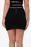 Maje Black Knit Faux Pearl Mini Skirt Size 36