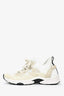 Pre-loved Chanel™ Beige/White CC Sneakers Size 38 (As Is)