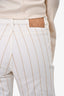 Pre-loved Chanel™ White/Gold Metallic Stripe Denim Jeans Size 36