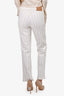 Pre-loved Chanel™ White/Gold Metallic Stripe Denim Jeans Size 36