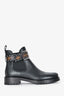 Louis Vuitton Black Leather Chelsea Boots with Detachable Monogram Studded Strap Size 38