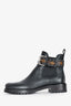 Louis Vuitton Black Leather Chelsea Boots with Detachable Monogram Studded Strap Size 38