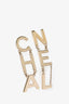 Pre-loved Chanel™ 2021 Gold Toned 'CHA-NEL' Drop Earrings