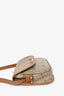 Christian Dior Vintage Beige Honeycomb Canvas/Brown Leather Crossbody Bag
