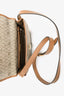 Christian Dior Vintage Beige Honeycomb Canvas/Brown Leather Crossbody Bag