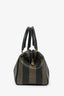 Fendi Vintage Brown Pequin Striped Canvas Boston Bag
