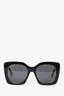 Gucci Black/Gold Frame Oversized Logo Sunglasses