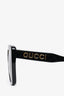 Gucci Black/Gold Frame Oversized Logo Sunglasses
