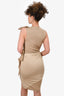 Burberry Beige Tie Detailed High Neck Dress Size 2 US
