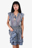 Ulla Johnson Blue Patterned Mini Dress Size 6