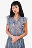 Ulla Johnson Blue Patterned Mini Dress Size 6