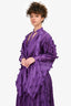Lanvin Purple Wool/Silk Pleated Gown Size 38